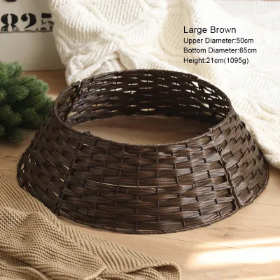 Rattan Christmas Tree Collar Rustic Handcrafted Natural Woven Xmas Tree Ring Tree Skirt Decorates