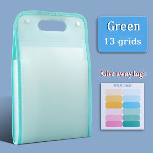 13 Layers Student A4 Paper File Folder Expanding File Bag Free Label Stickers Book Storage A4手提文件包