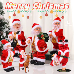 Electronic Santa Doll Toy Santa Claus Singing Dancing Playing Saxophone Christmas Decoration Gifts