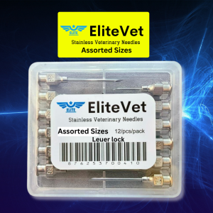 EliteVet 1 Dozen Stainless Needles Assorted Sizes Needles stainless for injection piglets Injectable needle for pig
