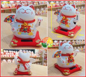 🌟🇲🇾READY STOCK🌟H11/13cm ceramic Solar lucky cat home/car decoration🌟5/6寸太阳能陶瓷摇手招财猫 居家/车内装饰系列🌟