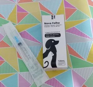 Nova Folha Digestive Support Supplement for Pets 120ml - B1 B6 B12 Sambung Banaba Silymarin Probiotics - Veterinary Medicine with Free Syringe