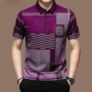 Ofs Áo sơ mi ngắn tay Polo baju cho nam Áo thun polo nam dáng ôm co giãn chơi golf thường ngày trơn trơn