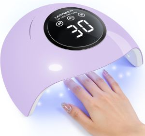 Đèn hơ móng tay UV LED LadyMisty 72W phiên bản nâng cấp mới 2026 sử dụng đèn UV để làm khô móng gel với 18 bóng đèn có 3 chế độ hẹn giờ màn hình LCD cảm biến tự động đèn hơ móng chuyên dụng cho sơn gel – thích hợp làm quà tặng đèn màu trắng.