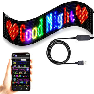 Car Rear Window LED Display USB Dynamic Light Flexible Ultra-thin Smart Bumper Stickers Advertising Scrolling Interactive Soft Screen