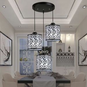 YHLAMP 【Warranty 3 Year】3 heads Pendant Lights chandelier for dining table Modern Petal Ceiling Light LED Pendant Lamp Dining Room Chandelier LED Ceiling Pendant Lamp Light Dining Room Chandelier Lighting Bedroom Lighting Iron Lamp for Living Room Lamps