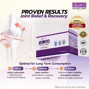 Signature Jointo | Joint & Knee Pain Relief & Reocvery Collagen & Tumeric Supplement for Joint Support (15 sachet)