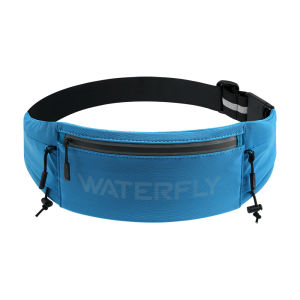 WATERFLY Running Belt Bag Fanny Pack Breathable 3 Pocket Waist Bag for Men Women Workout Exercise Fitness Sport Accessories ALL Phones For Triathlon Marathon Cycling Motor With Number Bib Holder