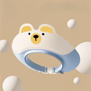 Baby Shampooing Cap Adjustable TPE Waterproof Bathing Hat Eye and Ear Protection Cartoon Cap for Baby