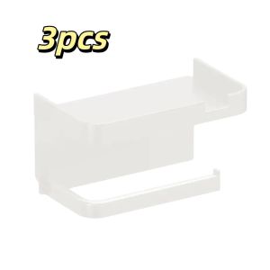 SLIGHTDELVE Stable Durable No Drill Toilet Paper Holder Strong Adhesion Easy Install Self Adhesive Toilet Paper Holder Suitable Most Rolls Wall Mounted Design Bathroom Tissue Holder Bathroom Use