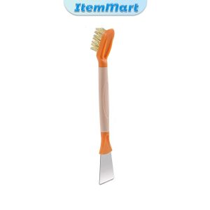 ItemMart Dual Head Cleaning Brush with Scraper Copper Wire Bristle Gap Cleaner for Gas Stove Range Hood
