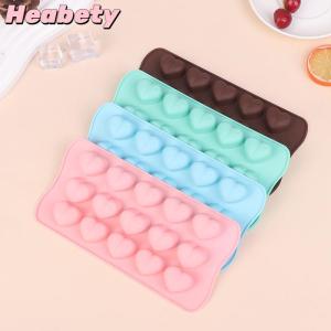 Heabety 1Pc 15 Hole Three-dimensional Heart-shaped Silicone Mold DIY Chocolate Ice Grid Mousse Mold Soft Candy Baking Mold