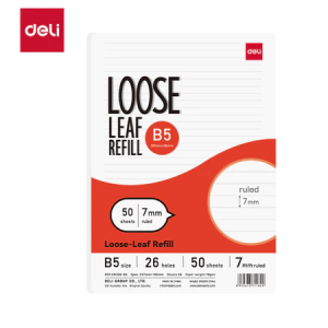 DELI Kertas Isi Ulang Binder B5 Loose Leaf Putih Horizontal Line Isi 50 60 Lembar 70 80 GSM Paper