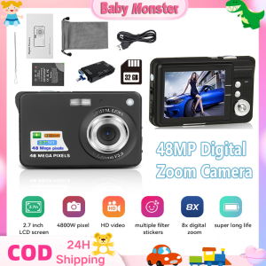 Video Camera for Vlogging Digital Camera with 32GB Card 2.7 Inch Mini Camera 48MP 1080P HD Anti-Shake 8X Zoom Camera for Kids Birthday Gifts