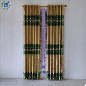 Gorden Jendela Kamar Tidur Mewah Kain Blackout Floking Tebal Tidak Terawang