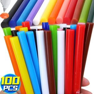 100Pcs Colorful Hot Melt Glue Sticks Electric Glue Stick Strong Adhesive Car Body Dent Repair Strips DIY Craft Repair Tools