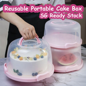 Art Living SG 6/8/10 Inch Portable Cake Box Food Fresh-keeping Box Fruit Vegetable Storage Container Reusable Box Cake Carrier