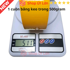 1 Cuộn băng keo trong đục 500gram 1 cuộn rộng 4.7cm lõi giấy 5mm