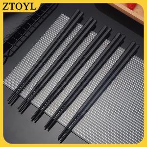 ZTOYL 1 cặp hợp kim Trung Quốc đũa thực phẩm Nhật Bản Sushi Gậy tái sử dụng không trượt máy rửa chén an toàn tre hình dạng thực phẩm cấp đũa