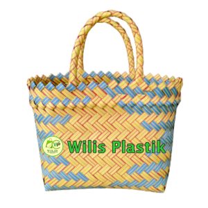 Tas Anyaman Plastik Hampers Lurik Mini (XS) Souvenir Keranjang Jinjing Tas Wanita Parcel Hantaran