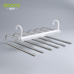 Pants Hanger Organizer Non-slip Stainless Steel Foldable Pants Trousers Rack Space Saving (ECOCO by renemos)