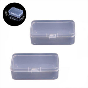 2Pcs Mini Boxes Rectangle Clear Plastic Jewelry Storage Case Container Packaging Box for Earrings Rings Beads Collecting Small Items