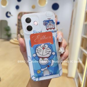 Stock Phone Case OPPO A5 Pro A3 Pro A3X A3 A79 A60 A18 A38 5G 4G New Cartoon Trend Doraemon Hello Kitty Card Holder Casing Lens Protection Shockproof Couple Back Cover 2025
