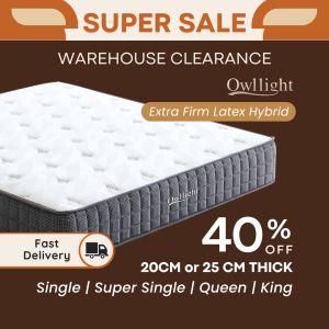 OWLLIGHT Sky Extra Firm Back Care Memory Foam Premium 25CM(Cooling Latex) Queen Hybrid Mattress Washable Knitted Cushion Cover