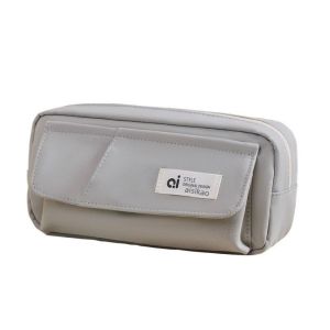 WARMIE Large Capacity Student Pencil Case Multi-layer Flip Style Gel Pen Organizer Kawaii Morandi Color Simple Pencil Pouch Stationery