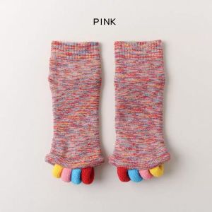 Five Finger Toe Socks Cartoon Smile Cotton WOMEN Toe Breathable Five Finger Ankle Socks Women Colorful Japanese Cute Split Toe Socks