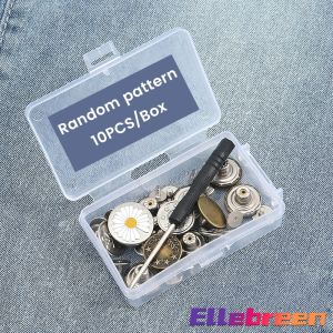 Ellebreen No Sewing Jeans Metal Waist Buttons with Screwdriver Adjustable Removable Pants Snap Buckles 10/20pc