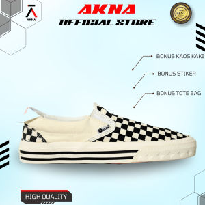 SEPATU AKNA CHESS SLIP ON PREMIUM SEPATU PRIA SLIP ON AKNA BW BLACK WHITE WAFFLE DT BNIB / SEPATU SNEAKERS / SEPATU PRIA / SEPATU KEREN / SEPATU BERKUALITAS / SEPATU TERLARIS / SEPATU SEKOLAH / SEPATU KERJA #KHUSAERI STORE