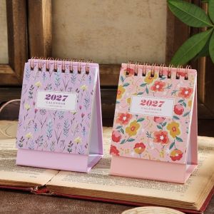 BABYBANG Standing 2027  Calendar Spiral Bound Portable Standing Flip Calendar Small Yearly Agenda Annual Schedule Organizer For Home Office Desk Use