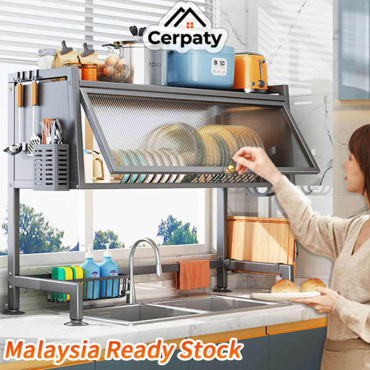 Stainless Steel Dish Rack Rak Pinggan Sink Dish Drainer Kitchen Racks ...