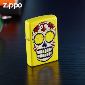 Zippo Lemon Day of The Dead Skull Design Yellow Matte Pocket Lighter | Zippo 24894 [Fulfilled By Lazada]
