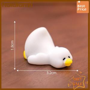 haidianzi Miniatures Figurines Cute White Duck Animal Micro Landscape Ornaments For Home Desk Decoration Gardening Accessories