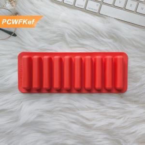 【PCWFKef】 Silicone dải dài Ice Cube khuôn không dính cho sô cô la Jelly Biscuit DIY Baking Ice Cream thanh khay công cụ nhà bếp 10 Lưới
