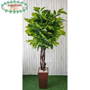 Pohon Hias Pohon Artificial Daun Mangga Vas Tembaga Dekorasi Kantor Sudut Ruang Aesthetic