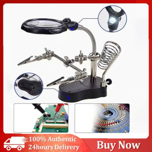 【COD】24hours delivery✅Hand Clip Clamp LED Magnifying Glass Soldering Iron Stand Magnifier Welding Rework Repair Holder Tools DIY Auxiliary Clamp