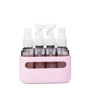 JustLiving อุปกรณ์อาบน้ำขนาดเดินทาง4ชิ้น/ชุดภาชนะพกพาขวดน้ำแบบพกพาแบบพกพากันรั่วพร้อมฉลากตู้เก็บของใช้ซ้ำได้ที่ได้รับการรับรองจาก TSA สำหรับอุปกรณ์อาบน้ำที่มีชุดอุปกรณ์เครื่องบินฝาครอบกันฝุ่น