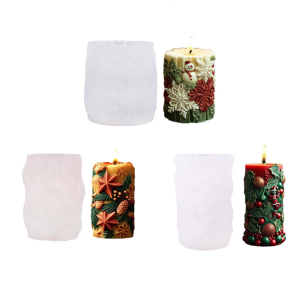 Christmas Silicone Mold Cylinder Shape Silicone Mold For Epoxy Resin Soap Chocolate Baking Tool