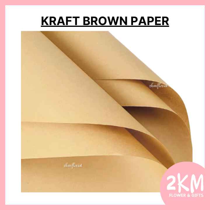 KRAFT CRAFT BROWN Flower Wrapping Paper Bouquet Gift Florist Wrap Wrapper Kertas Pembalut Bunga Hadiah Borong