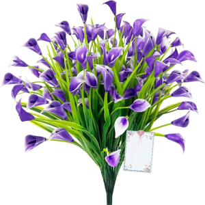 PRIMEPICKGLOBAL 1/2/5Pcss Plastic Artificial Calla Lily Bouquet UV Protection 33cm Fake Flowers  Fake Plant Indoor Decor