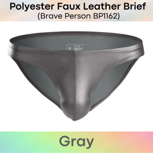 Mens Brief : Polyester Faux Leather Brief (Brave Person BP1162)