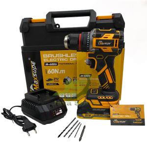 Maxsupe M-6886 Mesin Bor Baterai Brushless  21V Bor Cas Murah Dengan Variable Speed  Untuk Memasang Baut dan Bor Dinding