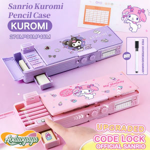 Aoduoyaya Cartoon Multifunctional Pencil Case with Magnetic Cover Lock Stationery Box Girls School Gift