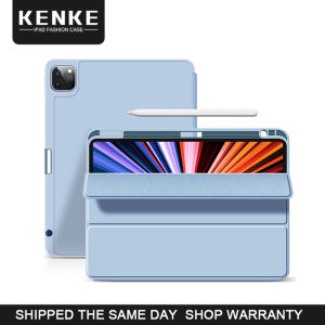 KENKE iPad case Silicone soft cover With pen tray Pen tray on the right Drop-proof waterproof dust-proof and scratch-proof Magnetic cover Sleep wake function for 2021 iPad 11 Pro 11 2021 Pro 12.9 2021 case In stock Simple fresh high-end case