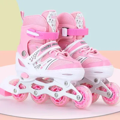 Roller Skates Adjustable Inline Skate Roller Skating Shoes With Flash Wheel For Kids 4 Wheels