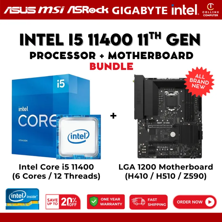 Intel Core i5 11400 11th Gen Bundle ) Processor + Motherboard Z590