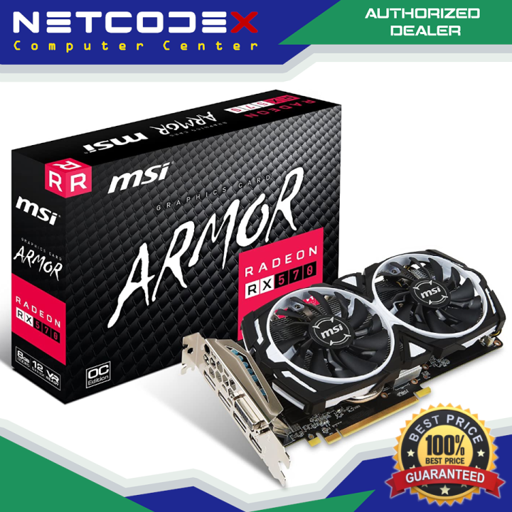 MSI Gaming Radeon RX 570 256-bit 8GB GDRR5 DirectX 12 VR Ready HDCP Ready  CrossFireX Support CFX Graphcis Card - RX570 ARMOR 8G OC | Lazada PH